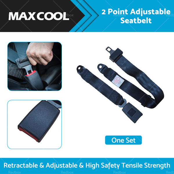 1 Set Car Truck 2 Point Retractable Adjustable Seat Lap Sash Belt Strap Seatbelt-1