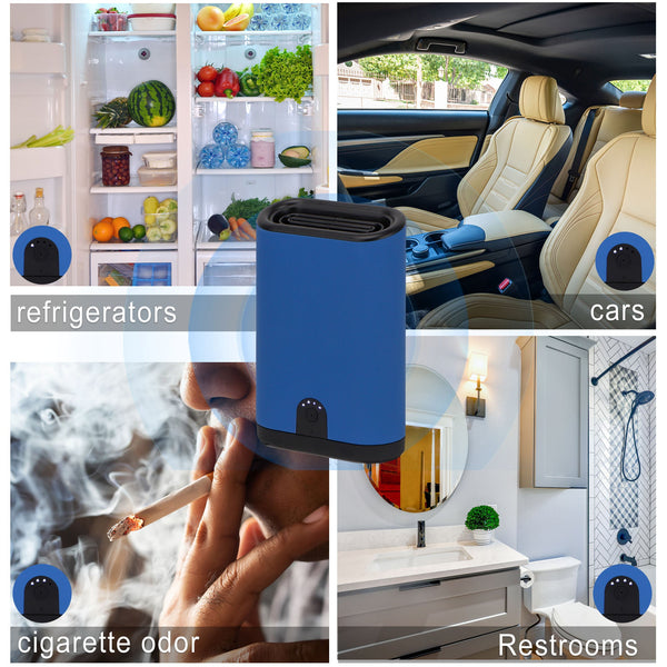 Ozone Generator Portable Air Ionizers Odor Eliminator with 5000mAh Battery Rechargeable Air Purifier Ozone Air Freshener for Home Cars Kitchen Bedroom Office Pet & cigarette odor