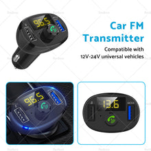 Bluetooth-5. 0 Radio Car Kit Wireless FM Transmitter Dual USB Charger MP3 Player