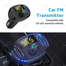 Bluetooth-5. 0 Radio Car Kit Wireless FM Transmitter Dual USB Charger MP3 Player