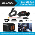 Dual USB Port Motorcycle Fast Charger Socket LED Voltmeter Display ON OFF Switch-0