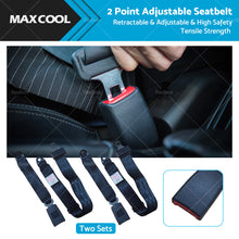 2 Set Car Truck 2 Point Retractable Adjustable Seat Lap Sash Belt Strap Seatbelt-0
