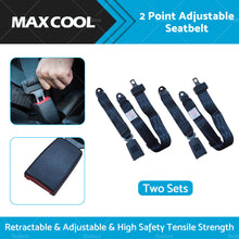 2 Set Car Truck 2 Point Retractable Adjustable Seat Lap Sash Belt Strap Seatbelt-2