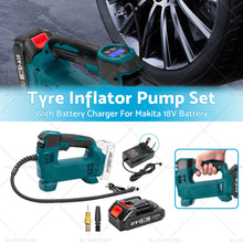 Cordless Portable Tyre Inflator Pump w/ Battery Charger For Makita 18V Battery