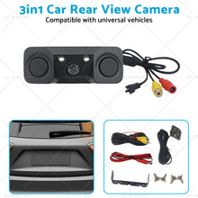 3in 170 Angle Car Reverse Rear View Camera w  Backup Radar Parking Sensor Universal-4