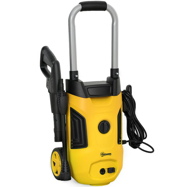 1800W Portable Electric Pressure Washer Set with Adjustable Nozzle - Yellow-0