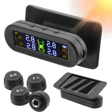 Solar Powered Wireless Tire Pressure Monitoring System with LCD Display Black