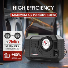 NNEOBA Mini Electric Air Pump 20L/Min Portable Tire Inflator Black