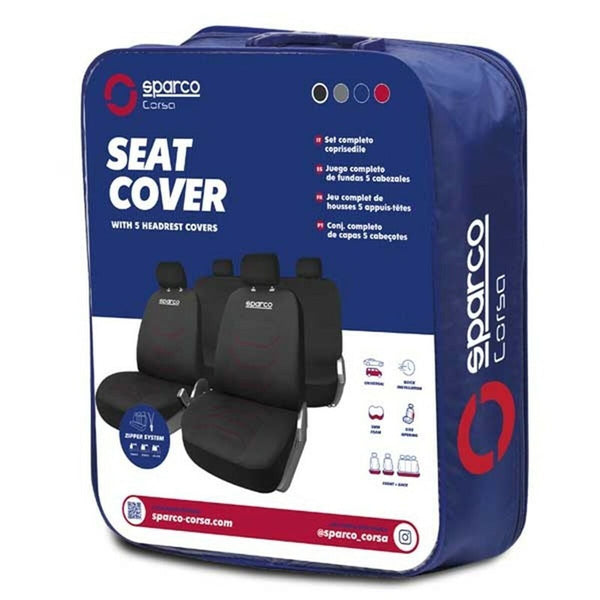 Car Seat Covers Sparco Corsa Black/Red-0