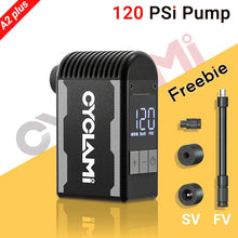 Bike Pump 120 PSI Cordless Air Inflator with Presta Schrader Black