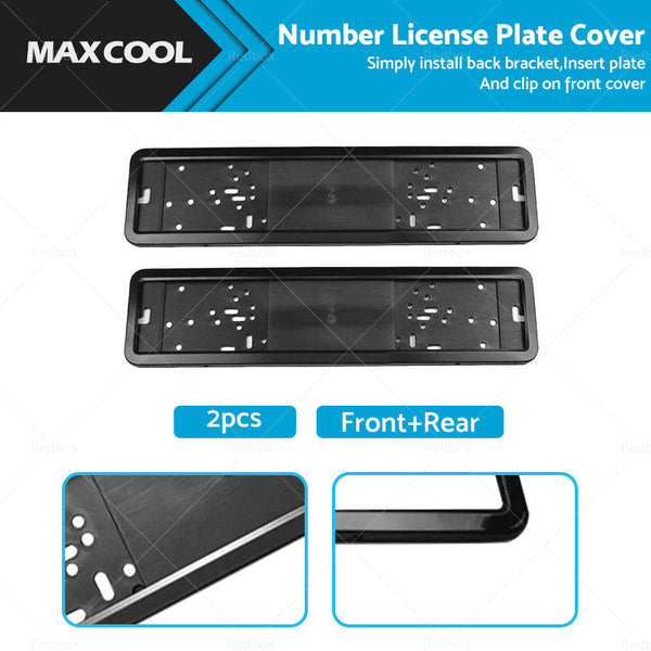2x European Number License Plate Cover Frame Holder Mounting Bracket Standard-0