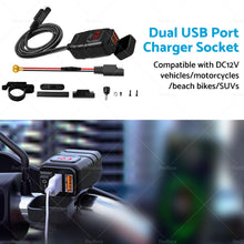 Dual USB Port Motorcycle Fast Charger Socket LED Voltmeter Display ON OFF Switch-3