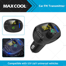 Bluetooth-5. 0 Radio Car Kit Wireless FM Transmitter Dual USB Charger MP3 Player