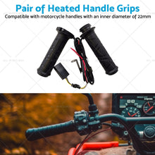 12v Motorcycle Heated Hand Rubber Grips 22mm 7 8'' Handlebar Grip Adjustable Hot-3