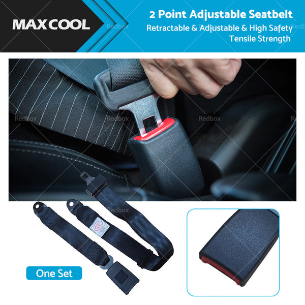 1 Set Car Truck 2 Point Retractable Adjustable Seat Lap Sash Belt Strap Seatbelt-0