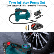 Cordless Portable Tyre Inflator Pump w/ Battery Charger For Makita 18V Battery