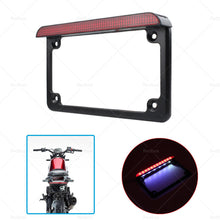Motorcycle License Plate Frame Bracket w  LED Brake Light  Suitable For Harley-4