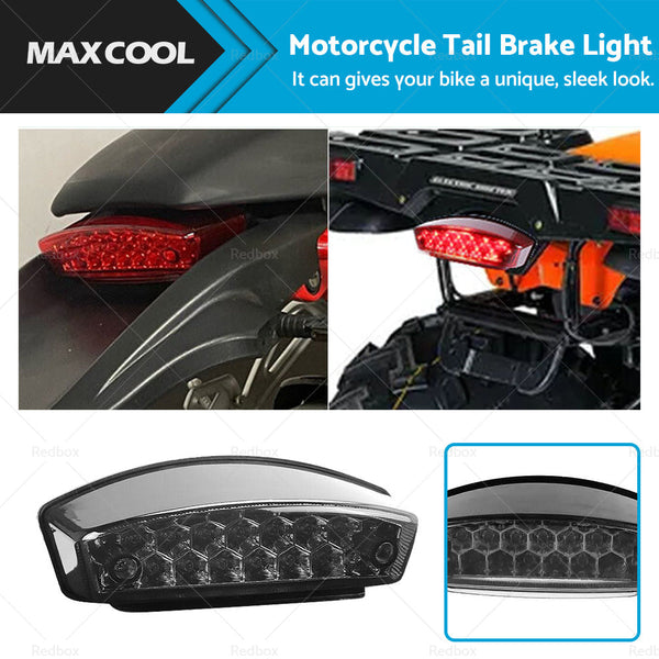 Universal Smoke Motorcycle LED Rear Brake Stop Tail light License Plate light-0